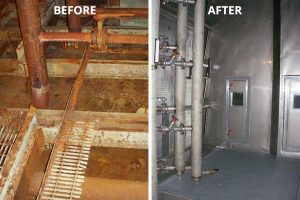 before and after look at a quality air handler restoration in Fairfax