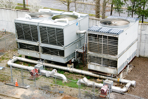 Big Cooling Tower on Side of Building After a Cooling Tower Cleaning in Columbia, MD 