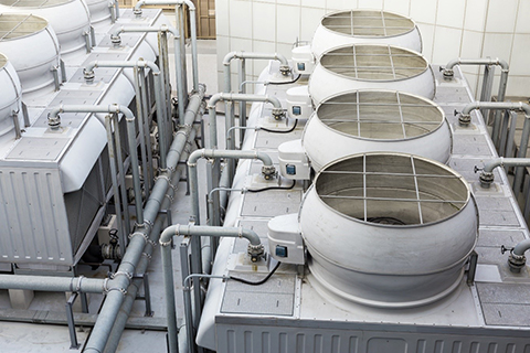 Commercial Cooling Towers on Roof After a Cooling Tower Cleaning in Columbia, MD 