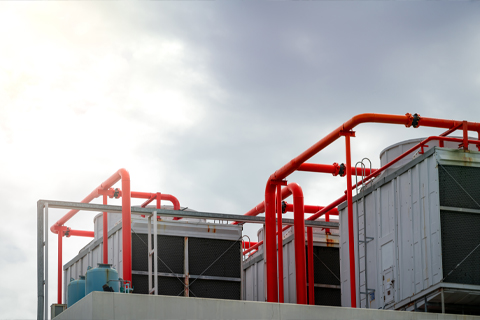 Cooling Tower Cleaning on Commercial Rooftop in Virginia State